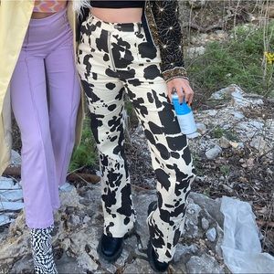 Cow print pants